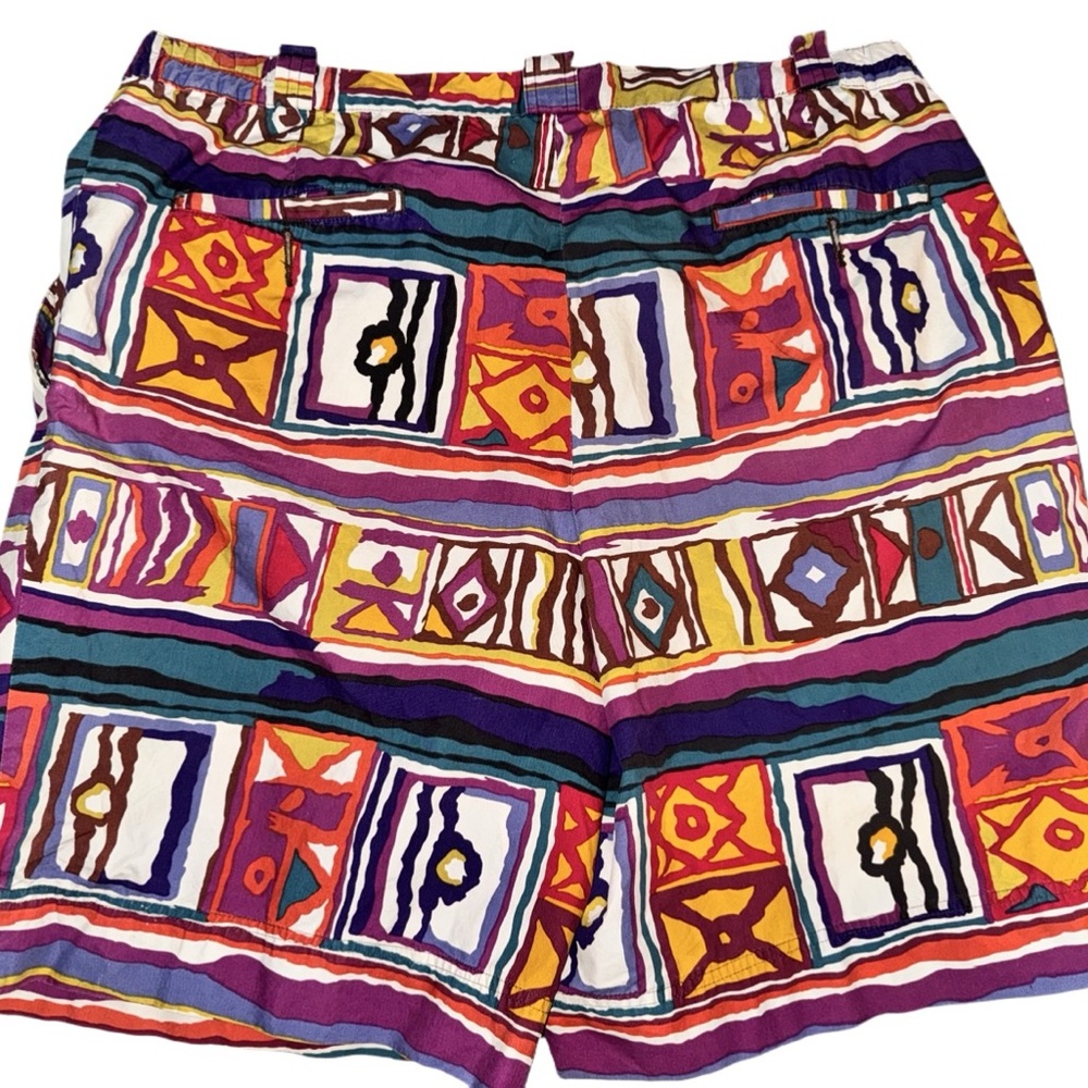 Men's Multicolor Geometric Print Flat Front Shorts